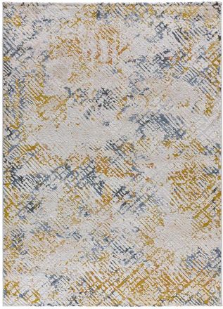 Atticgo Alfombra abstracta crema/azul/mostaza 154x230 cm