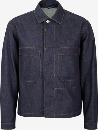 Stone Island Kurze Jeansjacke mit Hemdkragen