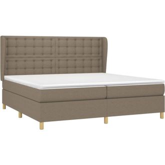 vidaXL Vidaxl - Cama Box Spring Con Colch&oacute;n Tela Gris Taupe 200x200 Cm