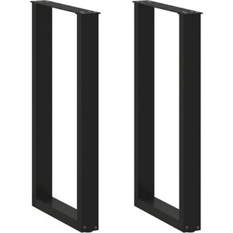 vidaXL Patas Para Mesa De Bar En Forma De U (2 Unidades), Color Negro, 50 X (90-91) Cm, Acero Vidaxl