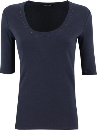 Fabiana Filippi Jersey T-Shirt - Dames - T-shirts - Blauw - M - Katoen - Tops