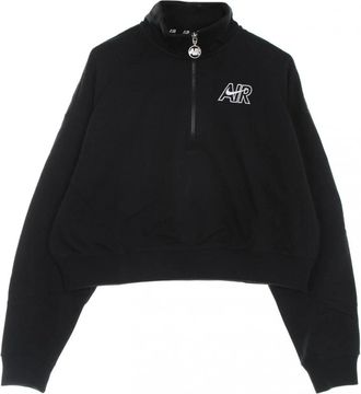 Nike Air Fleece Top - Dames - Sportshirts - Zwart - L - Polyester - Fitness