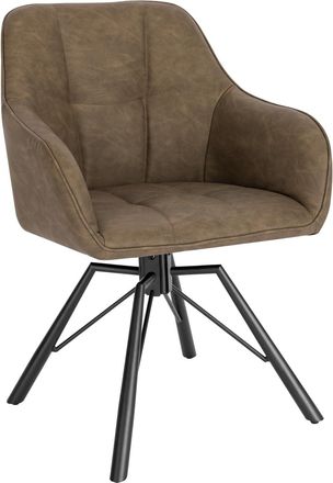 Woltu Silla De Comedor Giratoria Silla De Cocina Tapizada En Cuero Sint&eacute;tico Silla Ergonomica Con Respaldo Y Brazos Para Sal&oacute;n Y Dormitorio Patas De Metal M