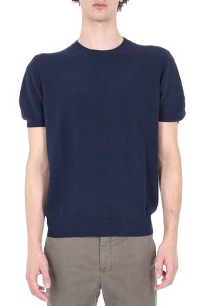 Drumohr Blue Lightweight Terry Cotton-Blend T-Shirt