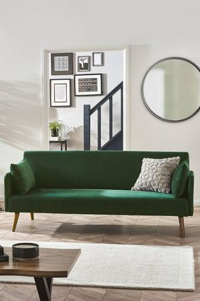 Julian Bowen Andi Upholstered 3 Seater Sofa Bed in Green