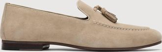 WALK LONDON Womens Trent Tassel Suede Loafer In Stone