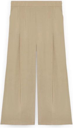 Fiorella Rubino Wijde broek van modalmix - Dames - Wijde Broeken - Beige - 6XL - Polyester - Broeken