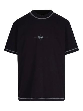 Roa embroidered-logo graphic-print polo T-shirt - men - Cotton - M - Black