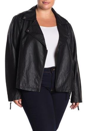 Max Studio Faux Leather Moto Jacket in Black at Nordstrom Rack, Size 1X