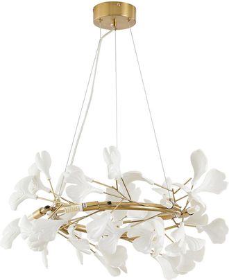 Bethel International 6-Light Chandelier With Matte Leaf Petals