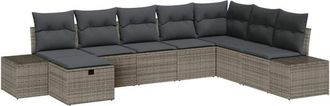vidaXL Conjunto De Sof&aacute; De Jard&iacute;n 8 Pcs Gris 55 X 62 X 69 Cm Polirat&aacute;n Vidaxl