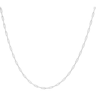 House of Brilliance Unisex Solid 14K Gold 2.5mm Paperclip Chain Necklace in White at Nordstrom, Size 18
