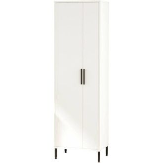 Dmora Armadio multiuso 1 anta Columba, Mobile multifunzionale, Mobiletto scarpiera, Guardaroba porta scarpe, 50x36 h165 cm, Bianco - Dmora