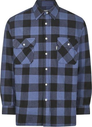 Champion Check Shirt Long Sleeve 2 Chest Pockets Flannel Brushed Mens Arran (UK, Alpha, XXL, Regular, Regular, Blue)