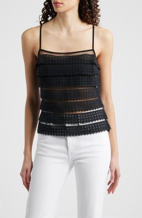 Frame Denim The Lattice Crochet Camisole in Black at Nordstrom, Size X-Small