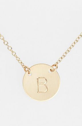 Nashelle 14k-Gold Fill Anchored Initial Disc Necklace in 14K Gold Fill B at Nordstrom