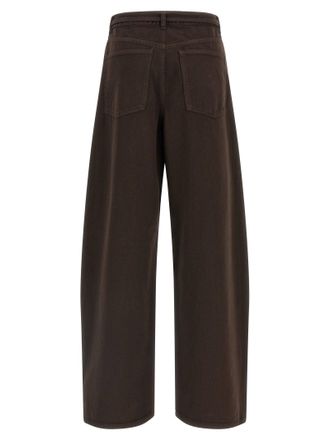 Twin-Set Barrel-Fit High-Waist Jeans - Brown