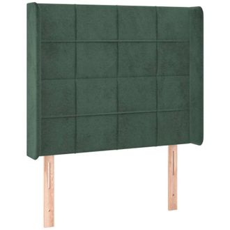 vidaXL Cabecero Con Led De Terciopelo Verde Oscuro 93x16x118/128 Cm Vidaxl