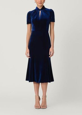 Shoshanna Allegra Stretch Velvet Dress in Navy at Nordstrom, Size 2