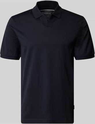 Bugatti Regular Fit Poloshirt mit Strukturmuster in Marine, Gr&ouml;&szlig;e XXXL