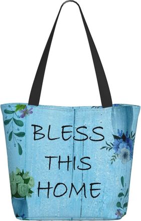 AOOEDM Blessing Quotes Bless This Home Ladies Shopping Bag 13x11x7in.The Perfect ValentineS Day Gift.It Is The Best ValentineS Day Gift For Mom, Daughter, Wi