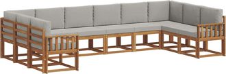 vidaXL Conjunto De Sof&aacute;s De Exterior 10 Uds. Gris Natural Y Claro Vidaxl