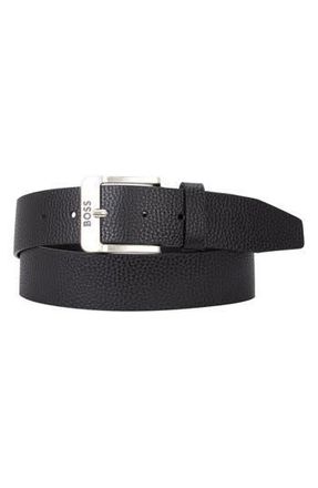BOSS Jemio Pebbled Leather Belt in Blk at Nordstrom Rack, Size 36