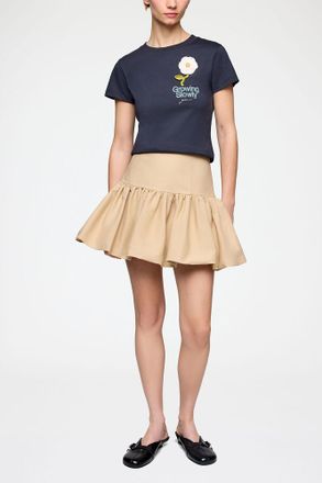 Ganni Warm Sand Skirt in Beige Cotton - Size 34 Organic