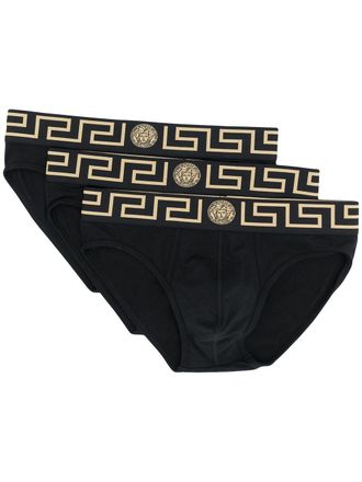 Versace Slip Medusa con logo - Nero