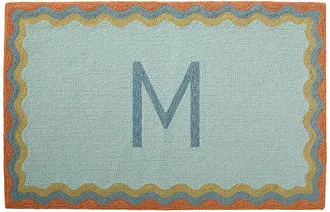 Frontgate Summer Border Monogram Door Mat - A - Frontgate