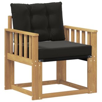 vidaXL Sof&aacute; De Exterior Madera Maciza De Acacia Y Textileno Blanco Vidaxl