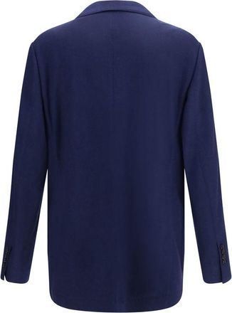 Brunello Cucinelli Mens Blue Cashmere Full-Length Jacket Clothing