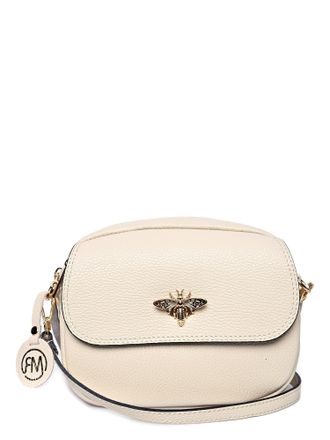 Roberta M Beige Rundleer Tas