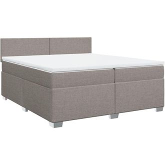 vidaXL Cama Box Spring Con Colch&oacute;n Tela Gris Taupe 200x200 Cm Vidaxl