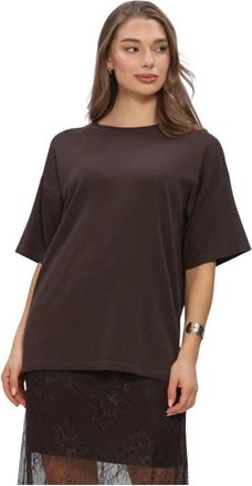 Moss Copenhagen Mschterine Tee - Dames - Tops - Bruin - Maat: Xs/S Linnen