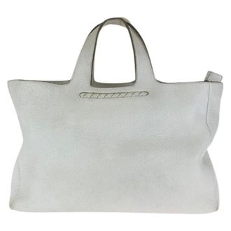 Bottega Veneta Bolsa Tote de Piel Intrecciato Pre-owned - Pre-owned - Mujer - Blanco - ONE SIZE