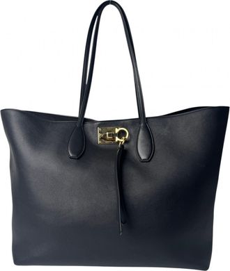 Ferragamo Black Leather Tote Bag (Pre-Owned)