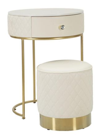 Mauro Ferretti Mesita/tocador Con Puff Sharon Cm &Oslash; 52x70 - &Oslash; 36x39