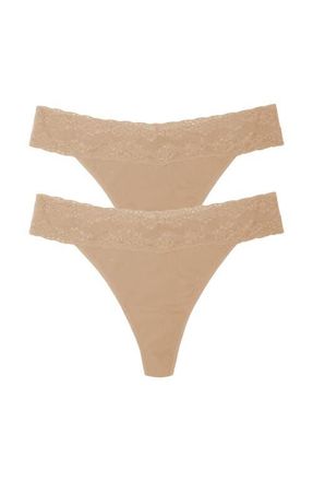 Natori Bliss Perfection One Size Thong 2-Pack in Buff at Nordstrom