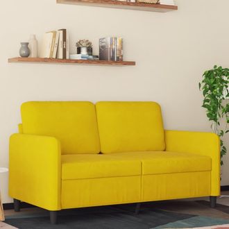 vidaXL Sof&aacute; De 2 Plazas Terciopelo Amarillo 120 Cm Vidaxl