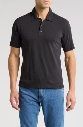 Rag & Bone Classic Cotton Slub Jersey Polo in Black at Nordstrom Rack, Size Small