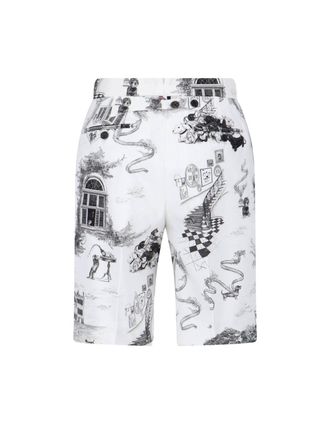 Thom Browne Cotton Print Trousers - White