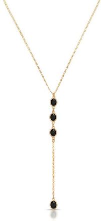 Ettika Sparkle Dip Y-Necklace in Black at Nordstrom