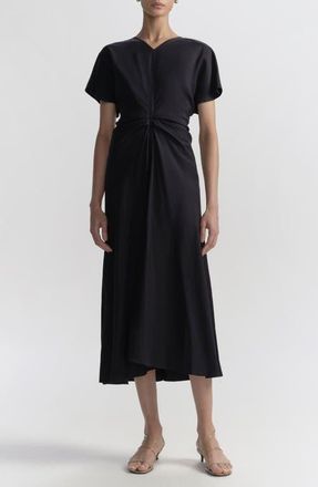 A.L.C. Rem Gathered Waist Midi Dress in Night Blue at Nordstrom, Size 14