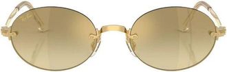 Ray-Ban 0RB3929 Oval Metal Frame Sunglasses - Gold