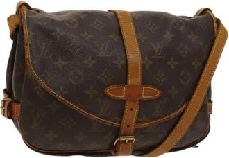 Louis Vuitton Tweedehands Canvas Louis Vuitton tassen - Dames - Vintage Schoudertas - Bruin - ONE Size - Leer - Vintage