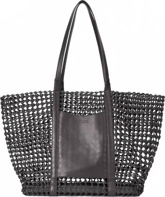 Staud Womens Getaway Hand Knotted Tote Bag In Espresso