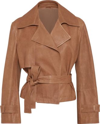 Brunello Cucinelli Vintage nappa Crop trenchcoat in Leather at Nordstrom, Size 38 It