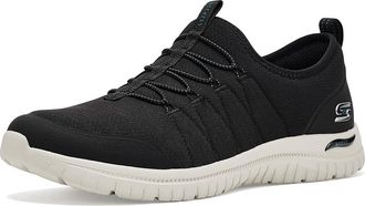 Skechers Arch Fit Virtue - Dahlia Womens Flat Shoes Black/White : 9.5 B - Medium, Textile