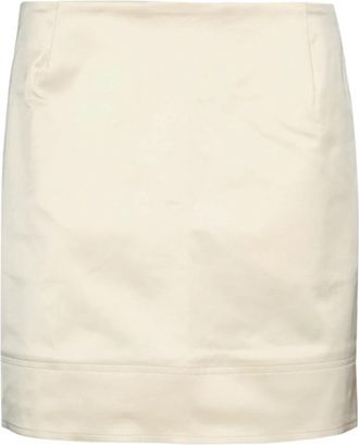 Toteme Crepe Mini Rok - Dames - Korte rokken - Beige - XS - Katoen - Rokken